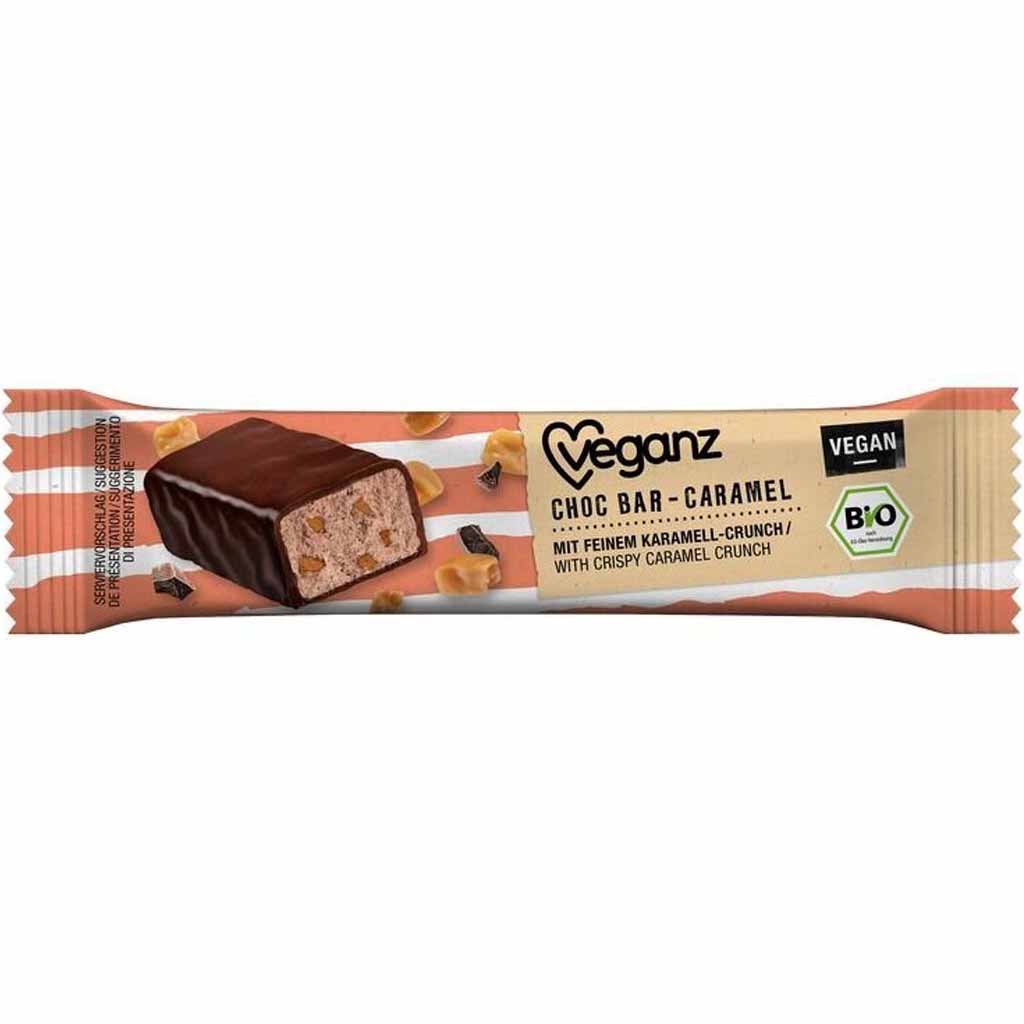 18x Veganz Schokoladenriegel Choc Bar Caramel á 35g=630g MHD:12.10.20