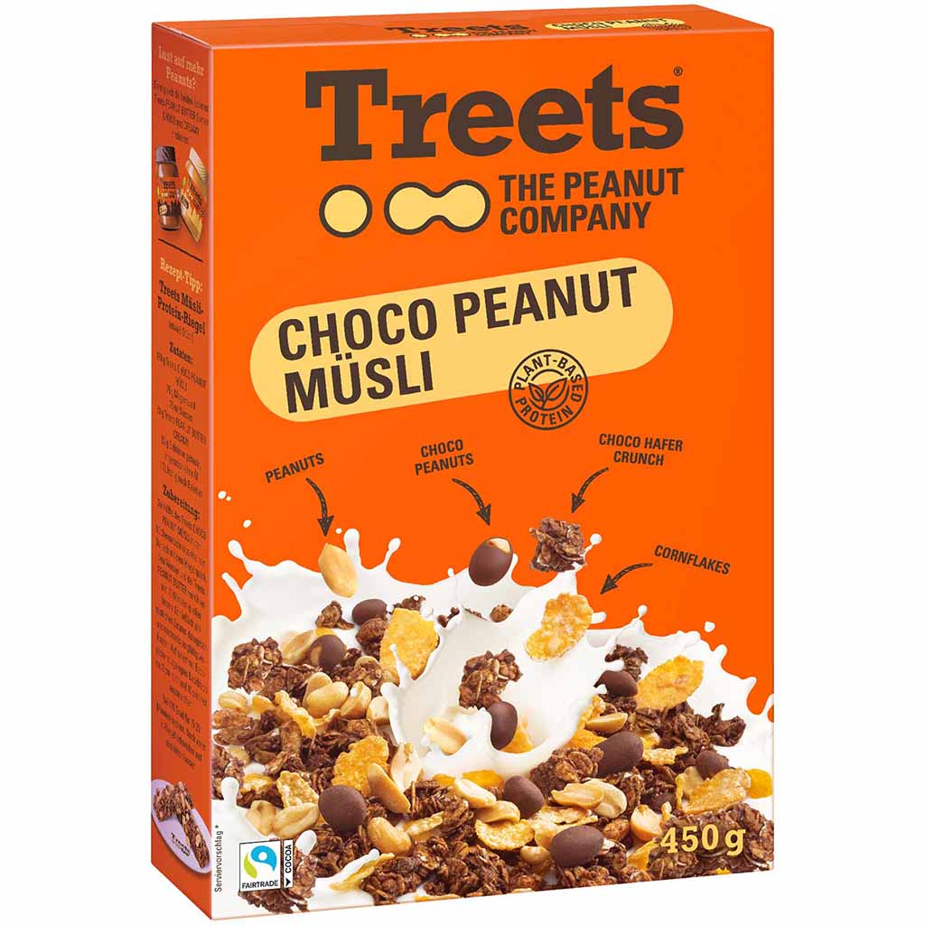 Treets - The Peanut Company Choco Peanut Müsli 450g MHD:18.12.23