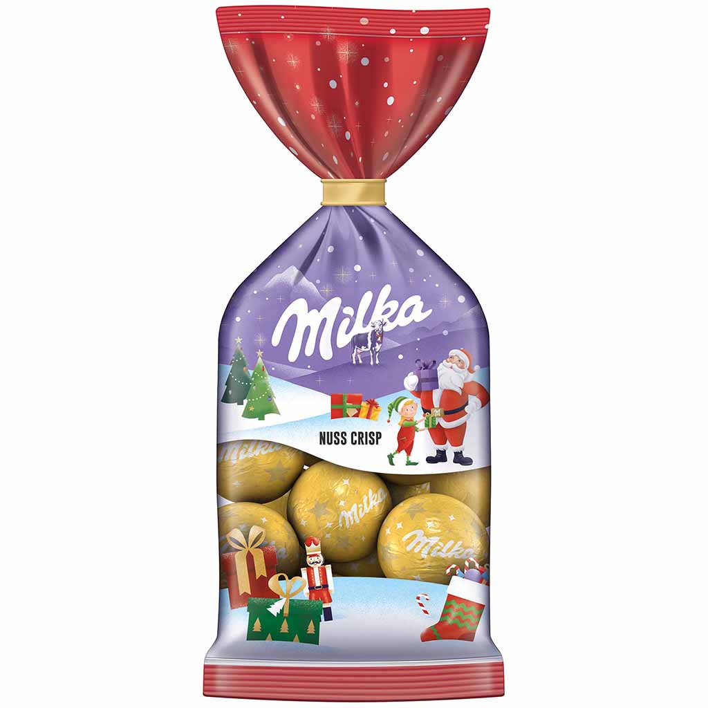 Milka Weihnachts-Kugeln Nuss-Crisp 100g MHD:31.3.25
