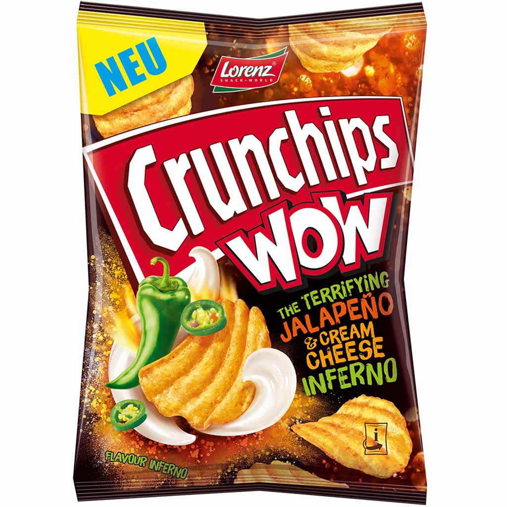 Lorenz Crunchips WOW Jalapeno & Cream Chese 110g 