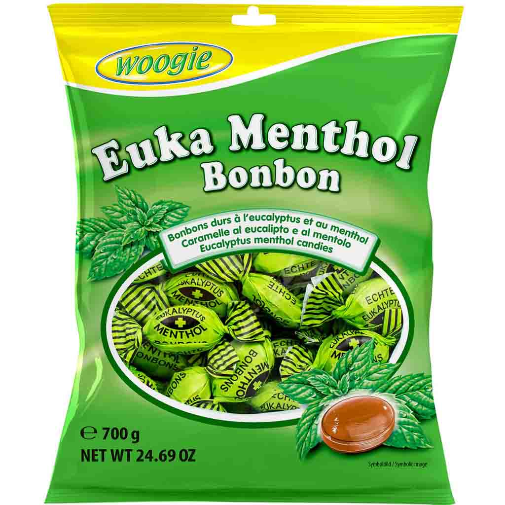 Woogie Bonbons Euka Menthol 700g MHD:26.7.26