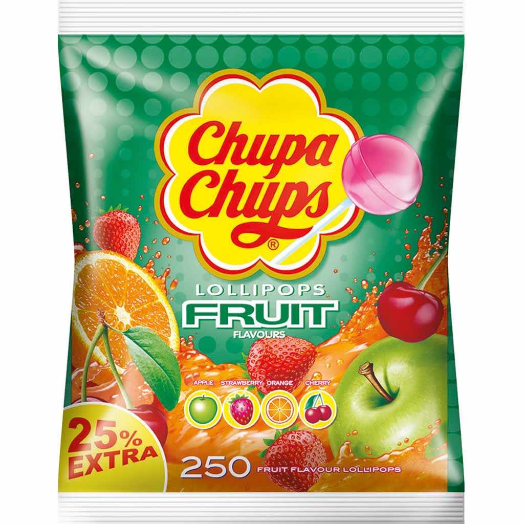 Chupa Chups Frucht Lollipops Lutscher 250er 3000g MHD:30.11.26