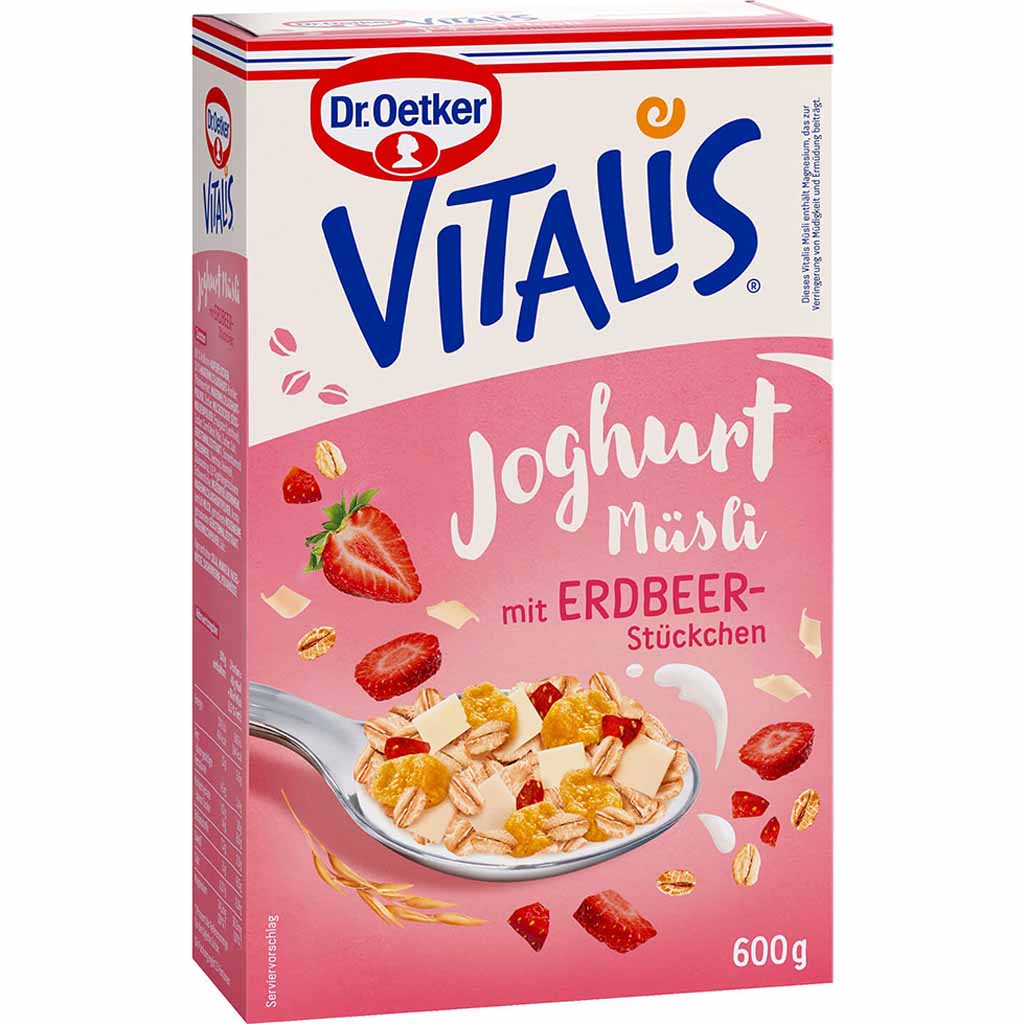Dr.Oetker VITALIS Joghurtmüsli Erdbeere 600g MHD:30.1.25