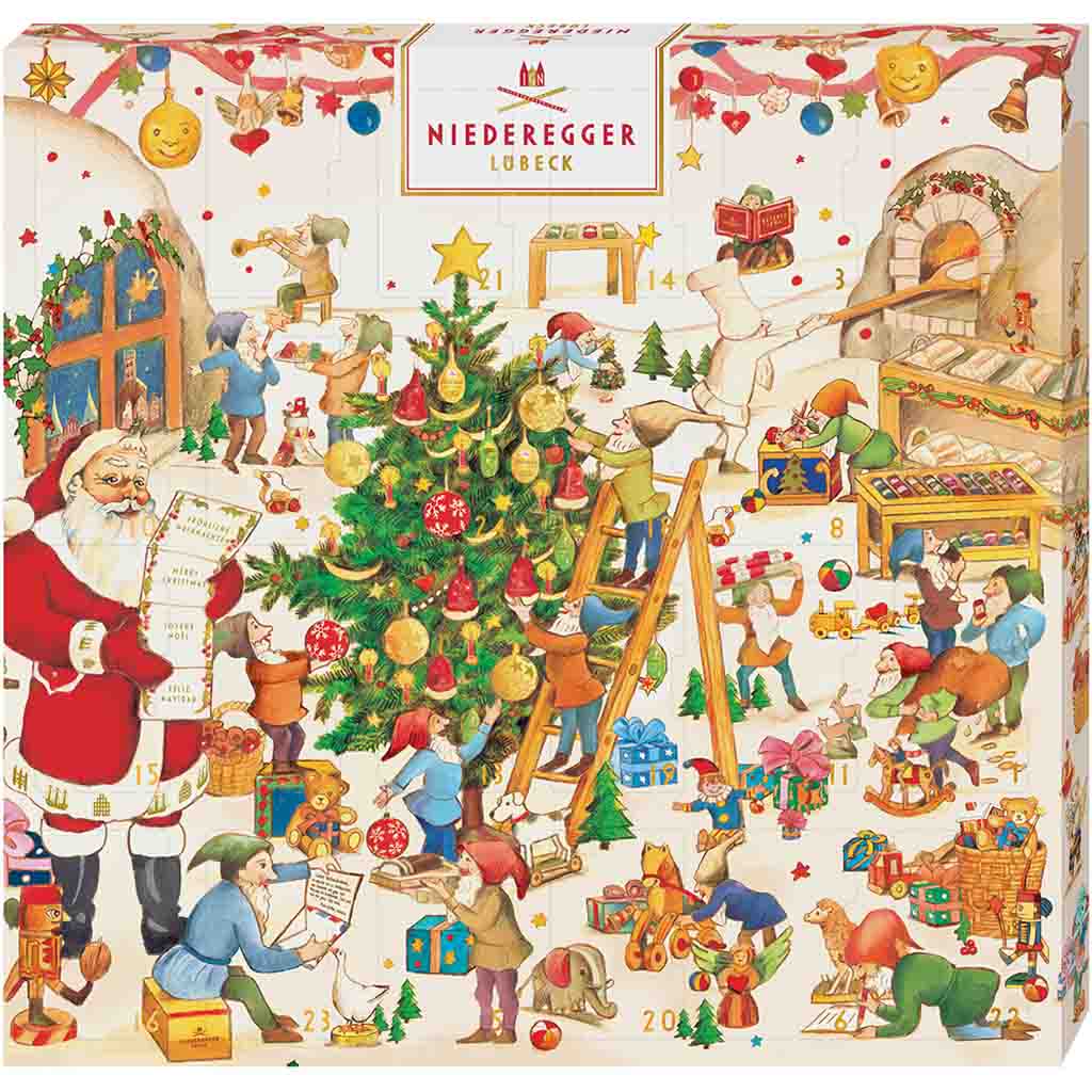 Niederegger Adventskalender Wichtelwerkstadt Mini 168g MHD:22.4.24