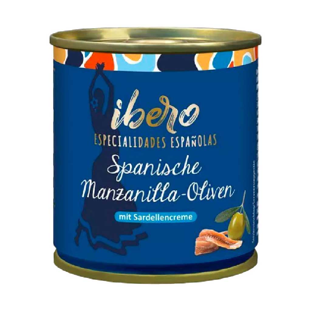 Ibero Grüne Manzanilla Oliven mit Sardellencreme 85g