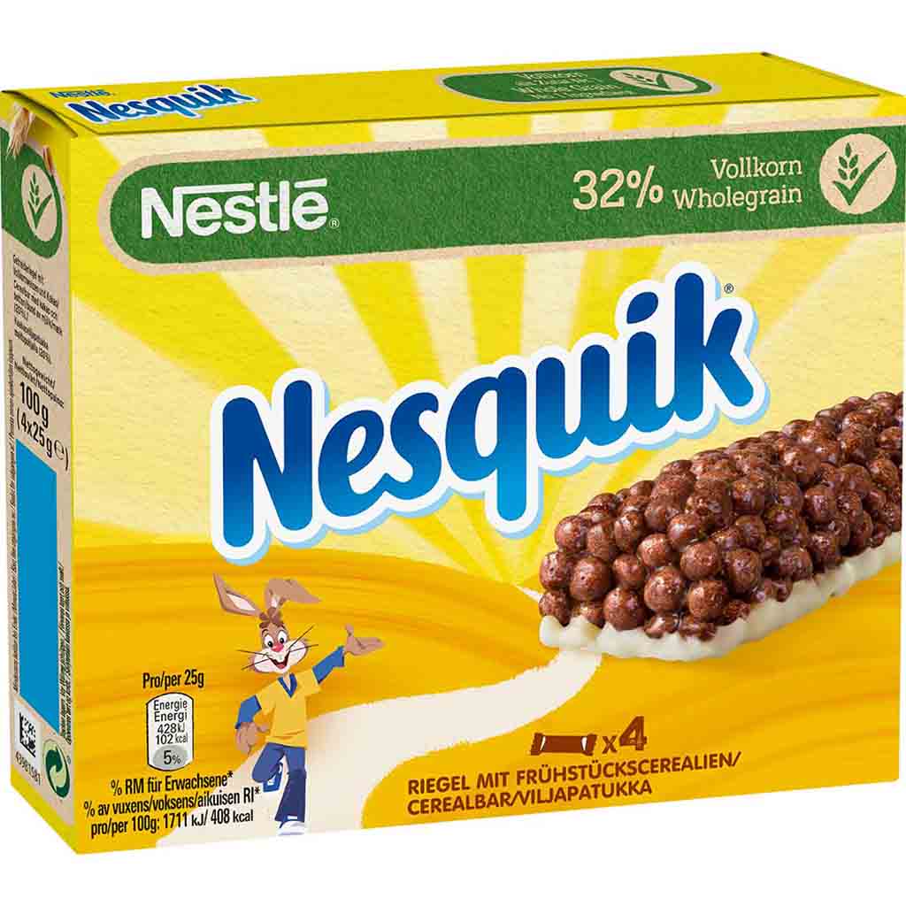Nestle Nesquik Riegel 4er 100g MHD:28.2.25
