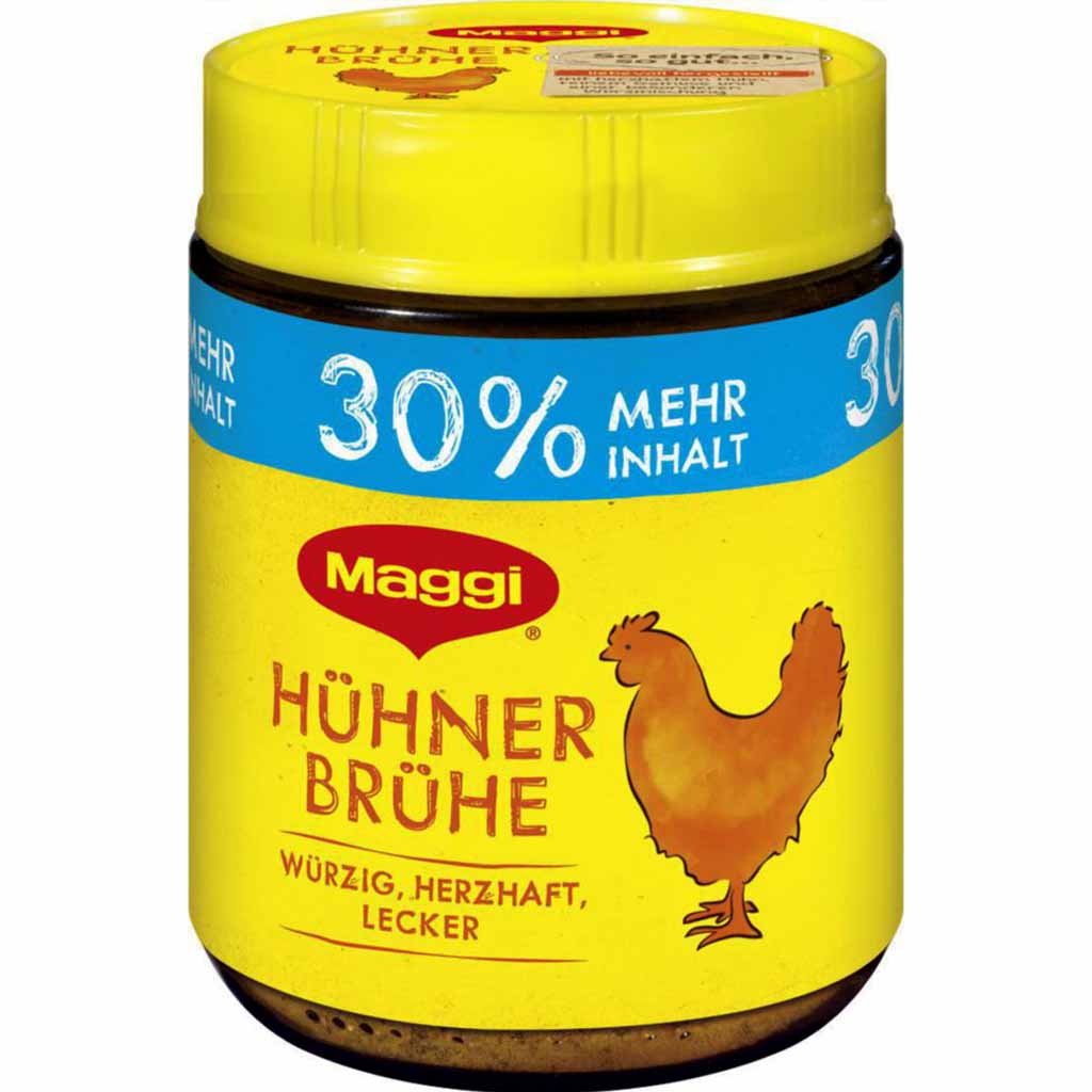 4x Maggi Hühner Brühe á 9,1 Liter=36,4 Liter MHD:30.4.20