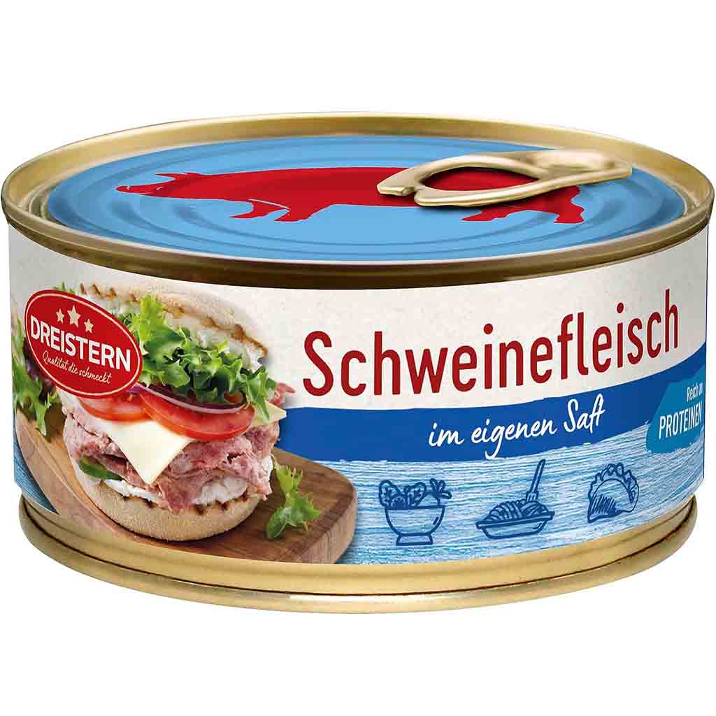 Dreistern Schweinefleisch im eigenen Saft 300g MHD:22.11.26