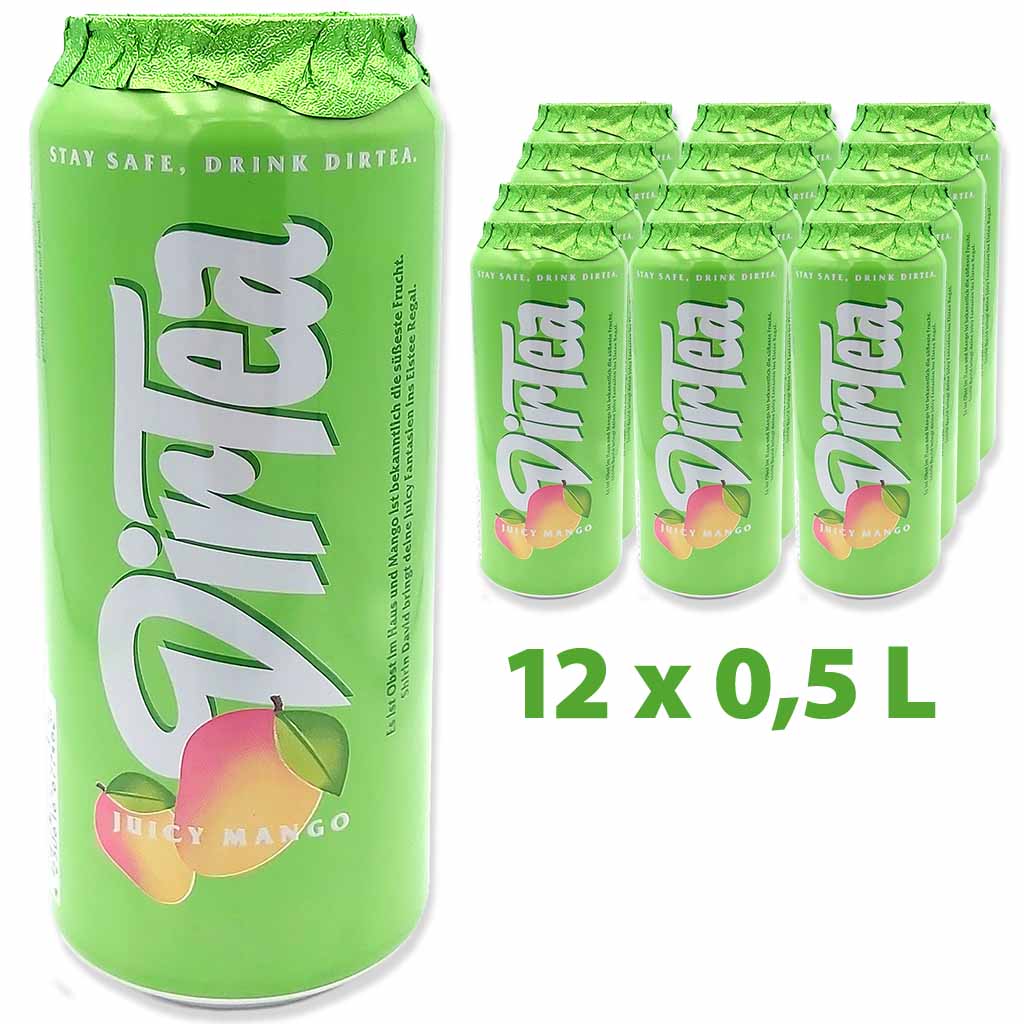 12x DirTea Juicy Mango Erfrischungsgetränk DOSE je 0,5L 4250616677462  = 6L   4250616677448
