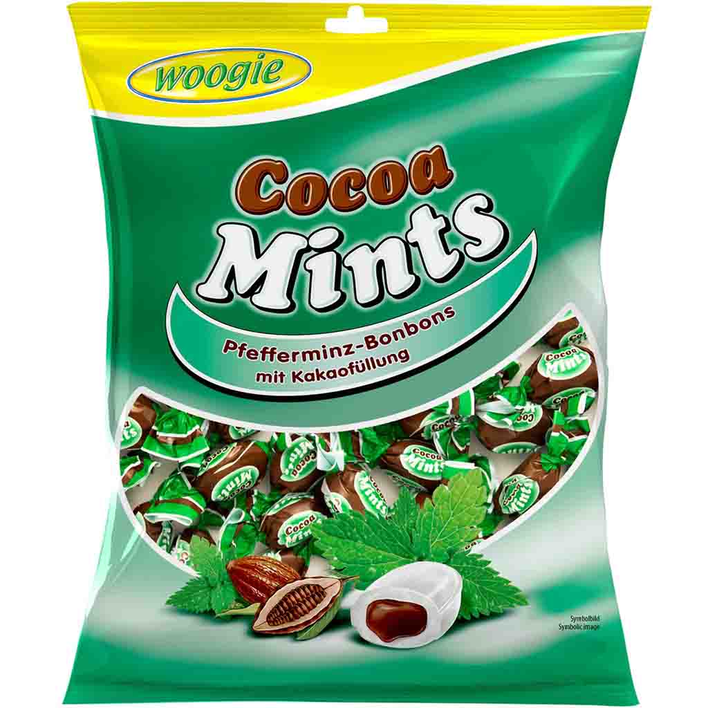 Woogie Pfefferminz Bonbons mit Kakaofüllung 150g MHD:1.5.26
