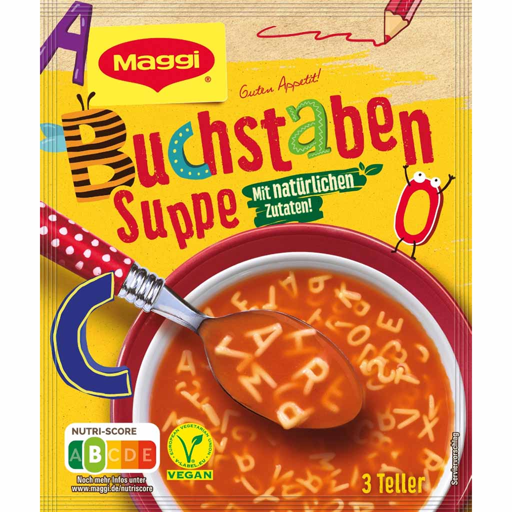 10x Maggi Guten Appetit! Buchstabensuppe á 70g=700g MHD:30.8.21
