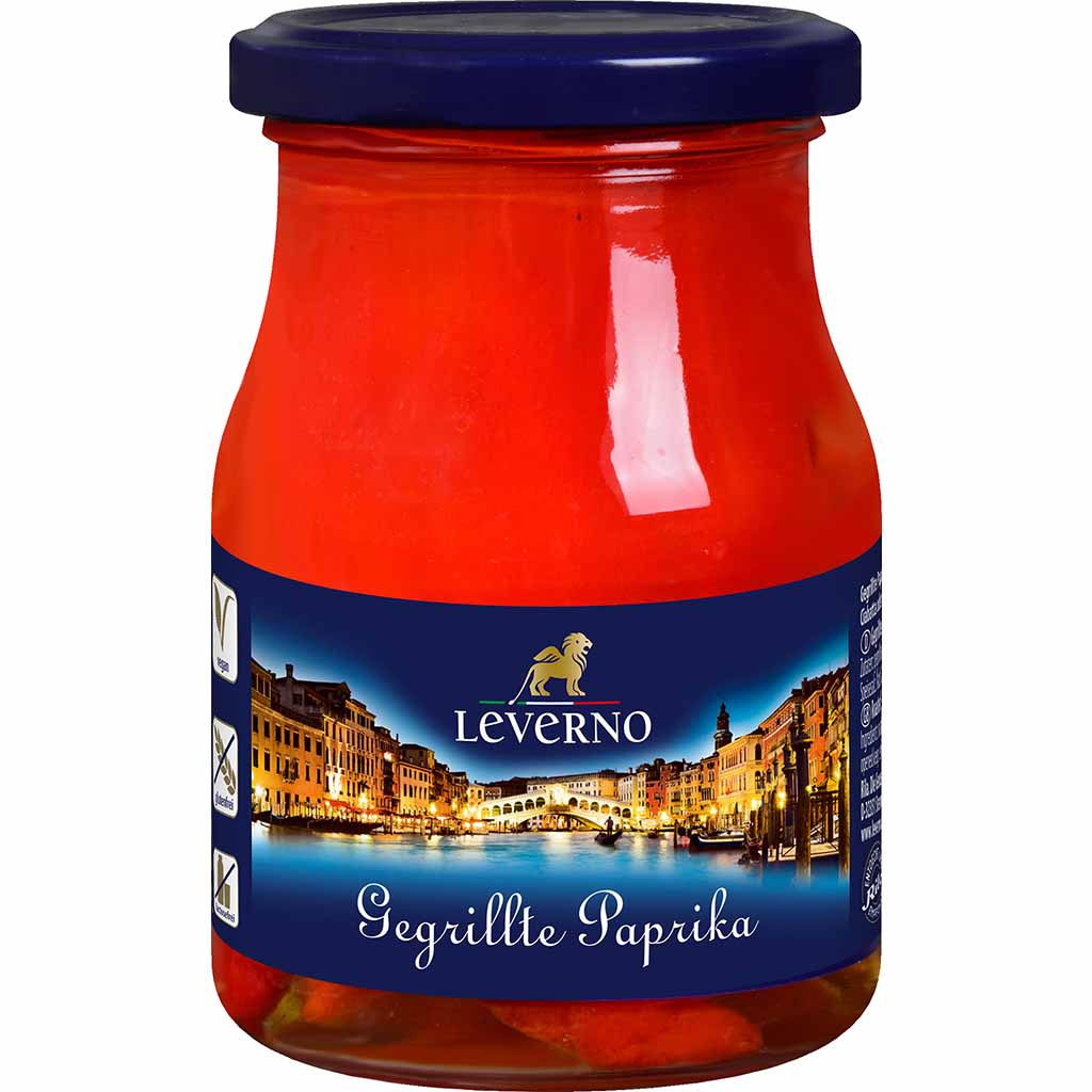 Leverno gegrillte und marinierte Paprika 340g MHD:8.4.26