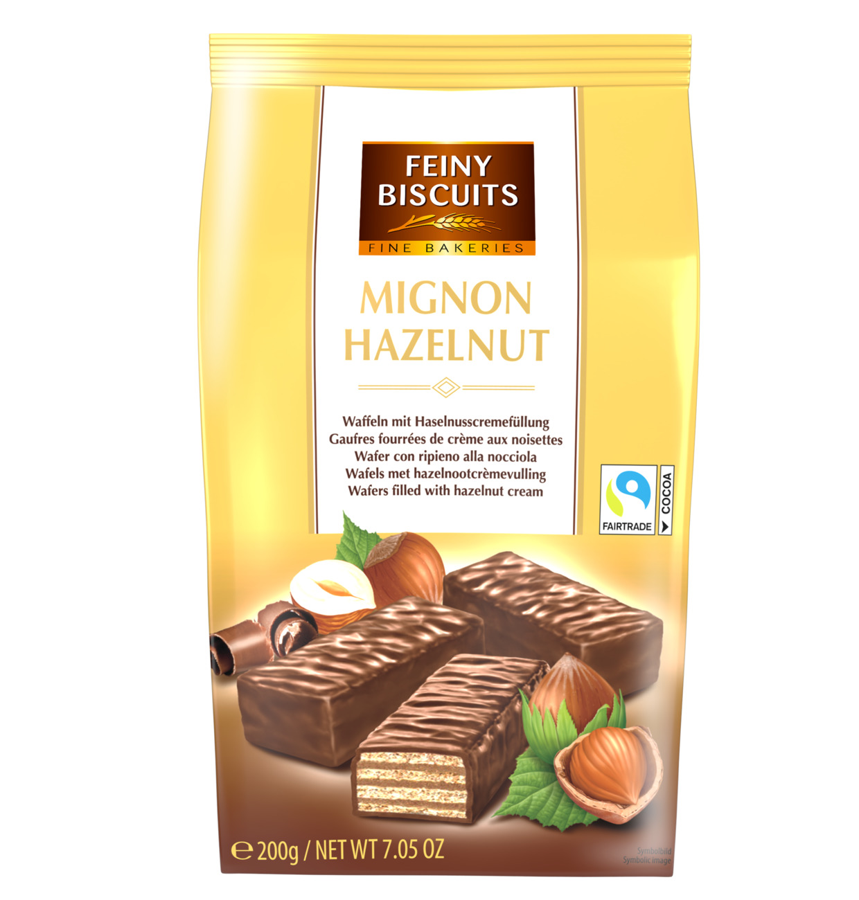 Feiny Biscuits Mignon Waffeln mit Haselnusscremefüllung 200g MHD:19.7.25