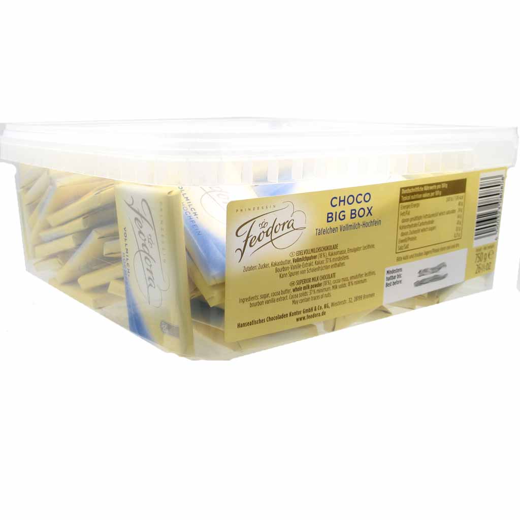 Feodora Choco Big Box Täfelchen Vollmilch-Hochfein 100er 750g MHD:19.11.25