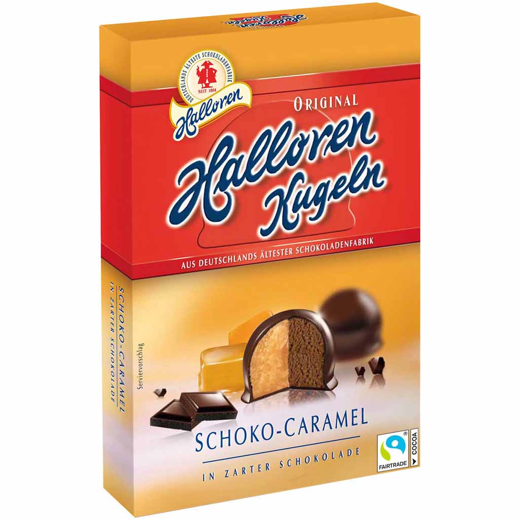 Original Halloren Kugeln Schoko-Caramel 125g MHD:21.1.23