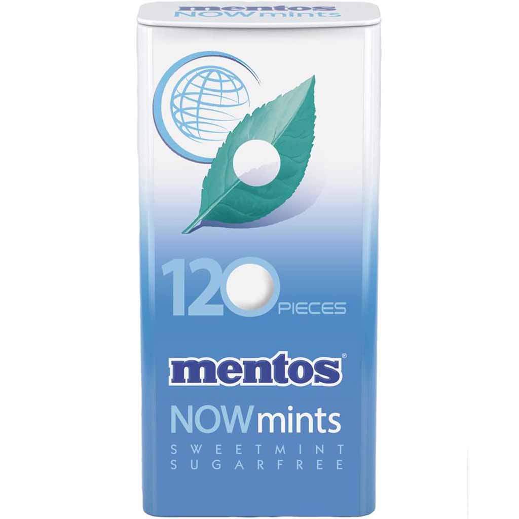 12x Mentos Now Mints zuckerfrei 120er Sweet Mint 60g=720g MHD:11.11.21
