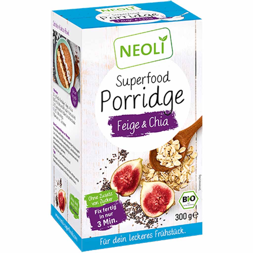 6x NEOLI Bio Porridge Feige & Chia á 300g=1800g MHD:30.5.20