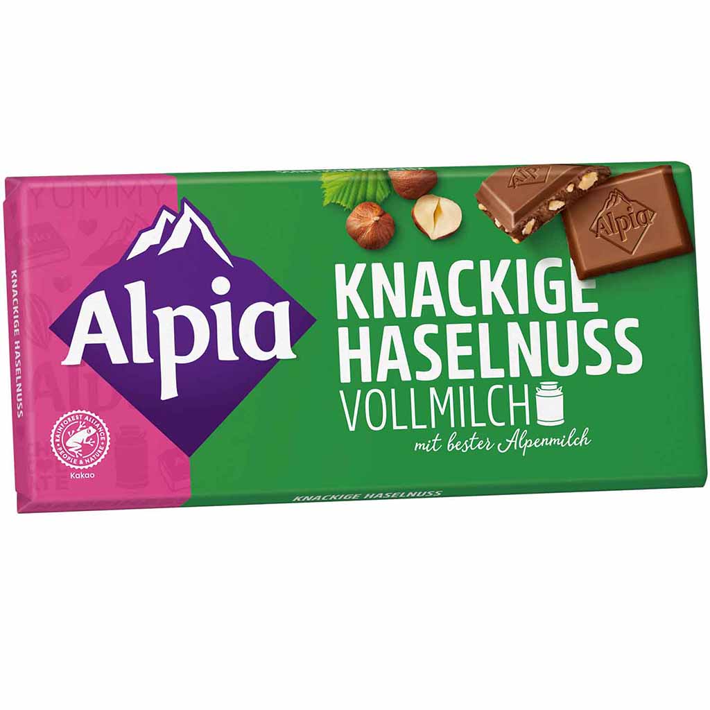 Alpia Tafelschokolade Knackige Haselnuss Vollmilch 100g MHD:1.3.25