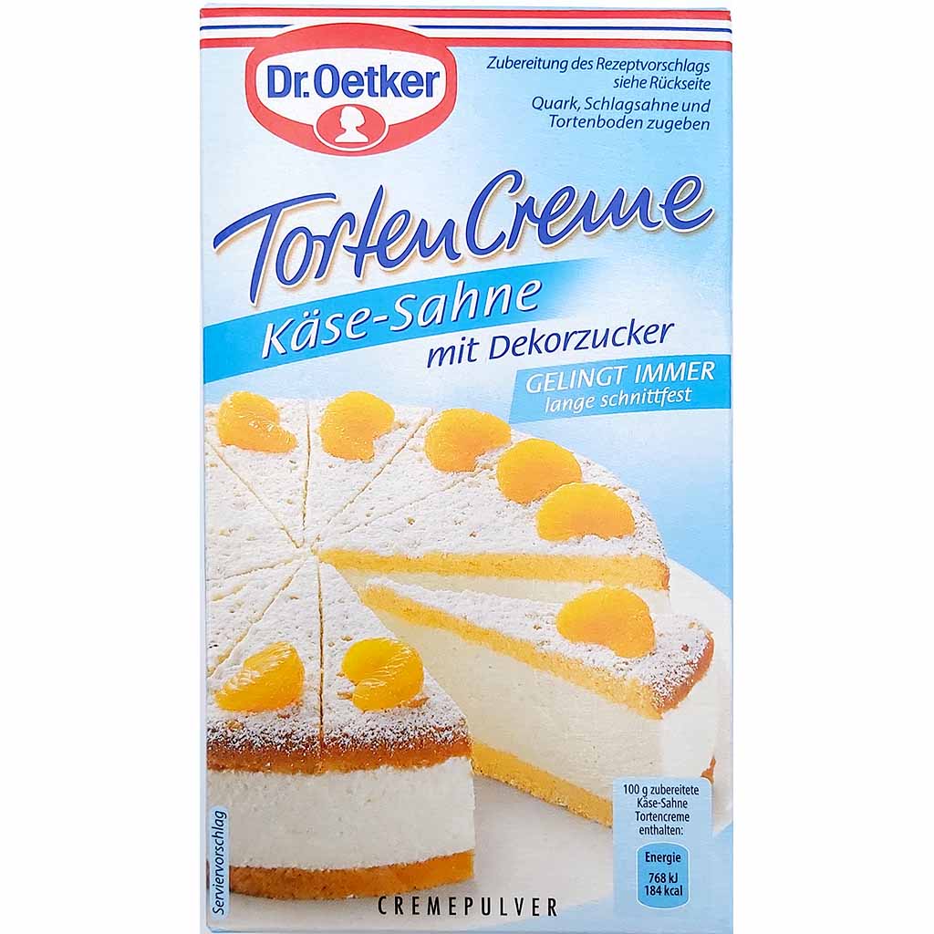 Dr. Oetker TortenCreme Käse-Sahne mit Dekorzucker 150g