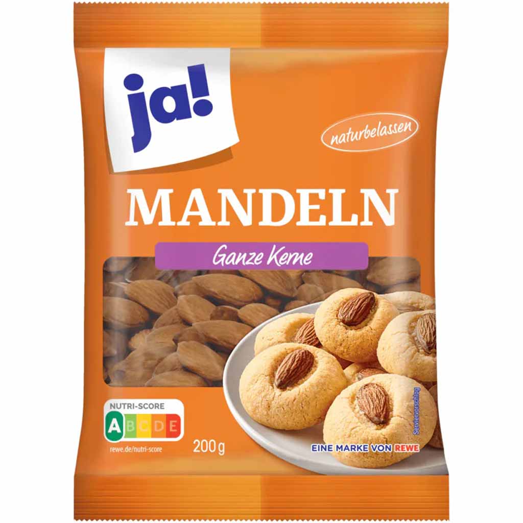 ja! Mandeln ganze Kerne 200g MHD:15.11.24