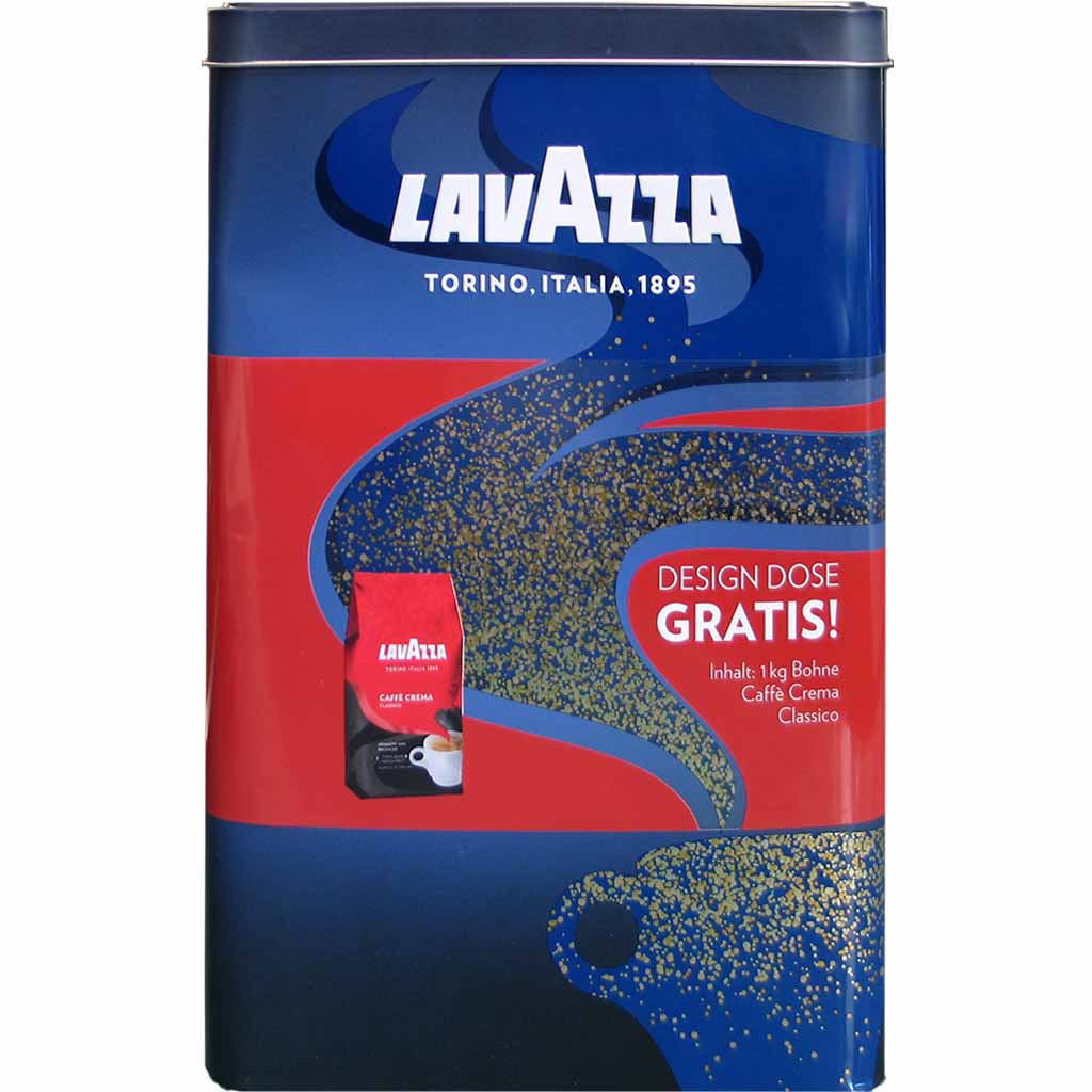 Lavazza Caffe Crema Classico ganze Bohnen + Design Dose 1000g MHD:30.4.23