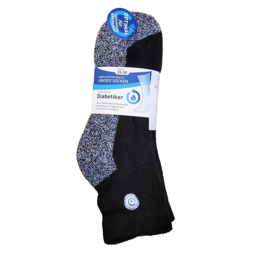 3er Diabetiker Socken Unisex Gr. 35-38