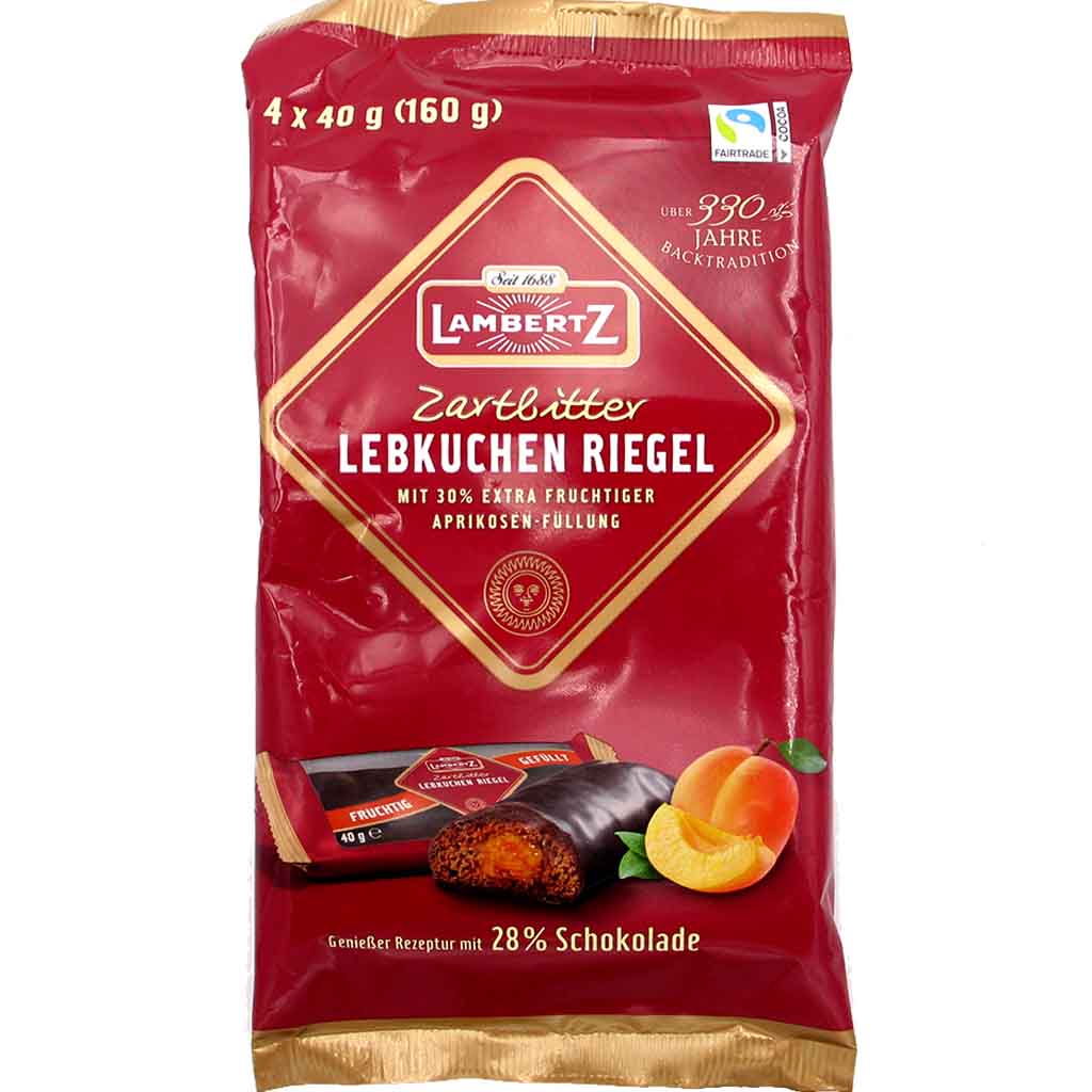 Lambertz Lebkuchen Riegel Zartbitter 4er 160g MHD:30.4.24