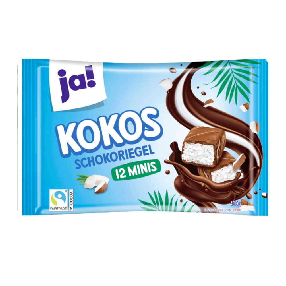 Ja! Kokos Schokoriegel 12 Minis 400g MHD:24.6.25