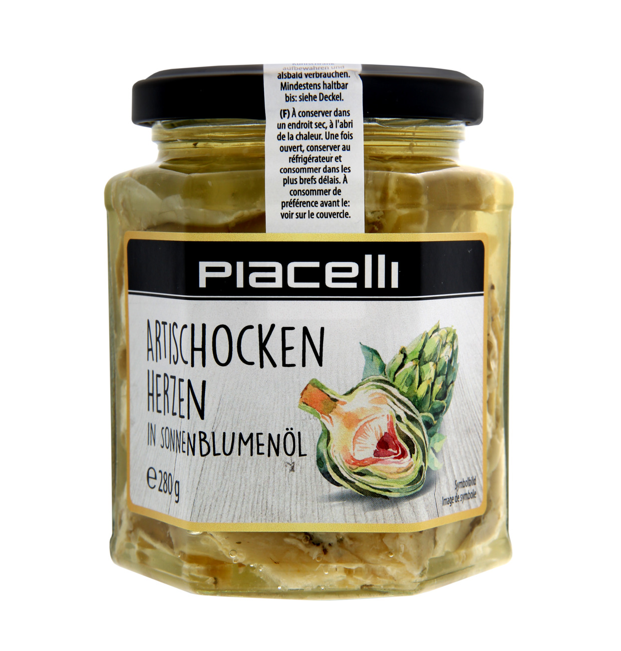 Piacelli Antipasti Artischockenherzen in Sonnenblumenöl 280g MHD:16.4.27