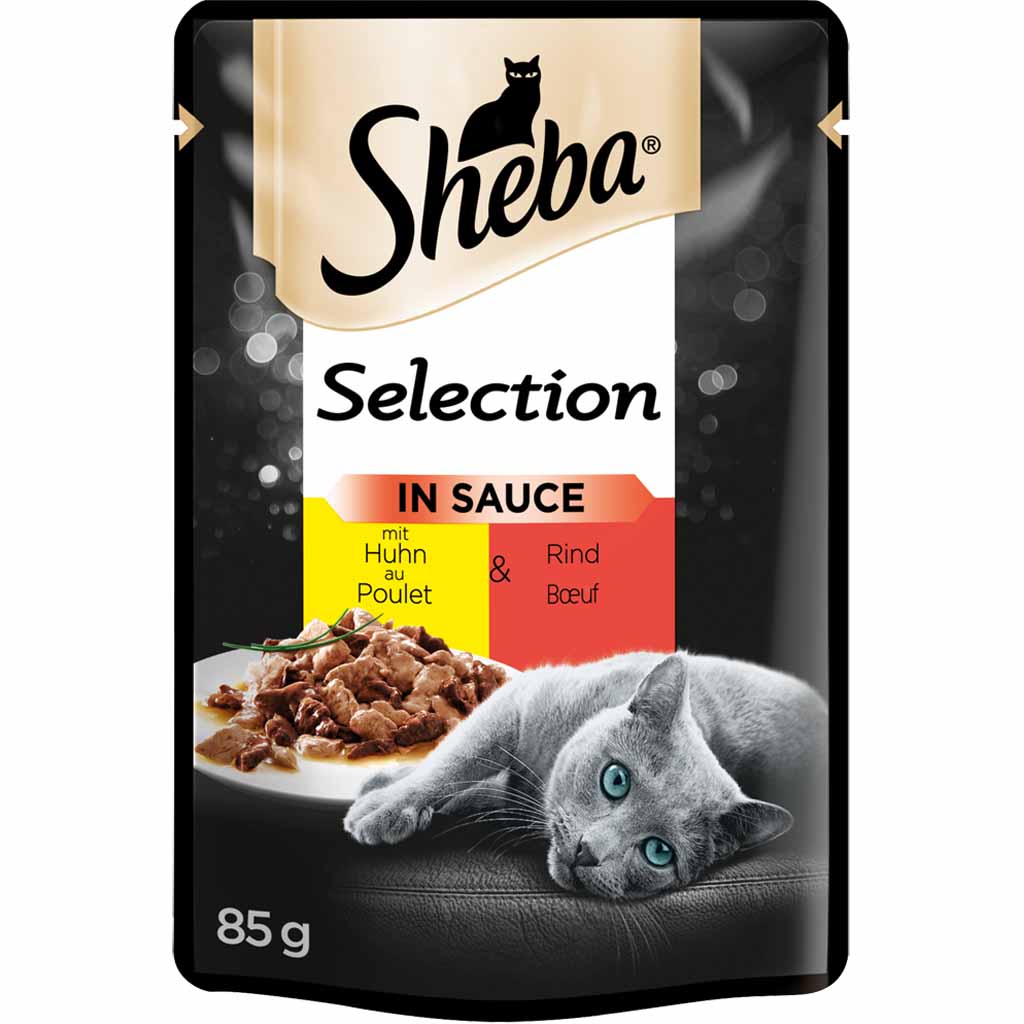 24x Sheba Selection in Sauce Huhn & Rind á 85g=2040g MHD:30.7.24