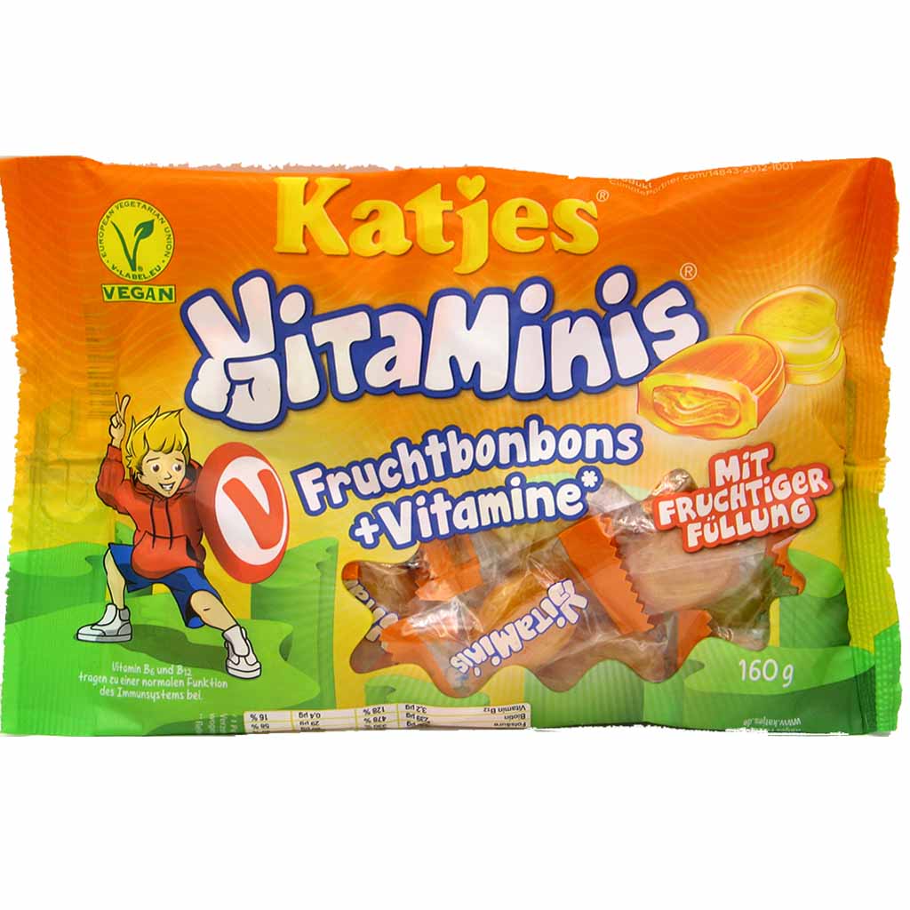 Katjes Fruchtbonbons VitaMinis +Vitamine 160g MHD:28.2.22