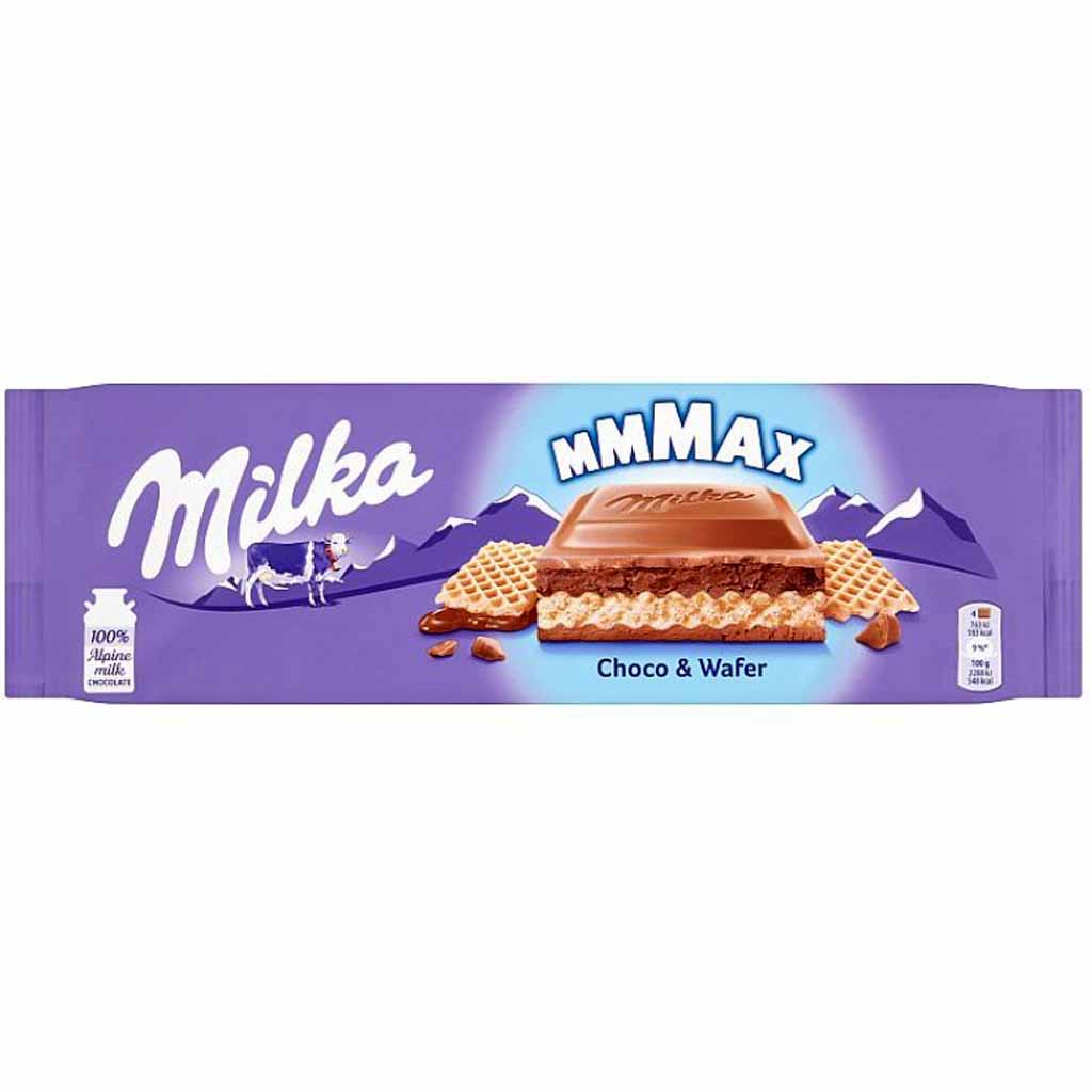 Milka MandelnTafelschokolade MMMAX Schoko & Waffel 300g MHD:13.8.20