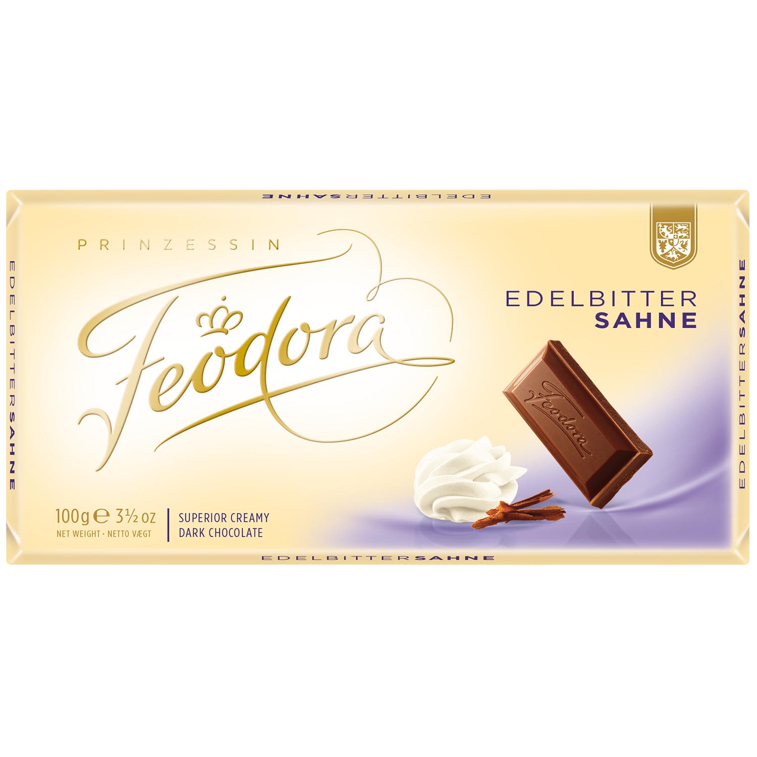 Feodora Tafelschokolade Edelbitter Sahne 100g MHD:19.4.25