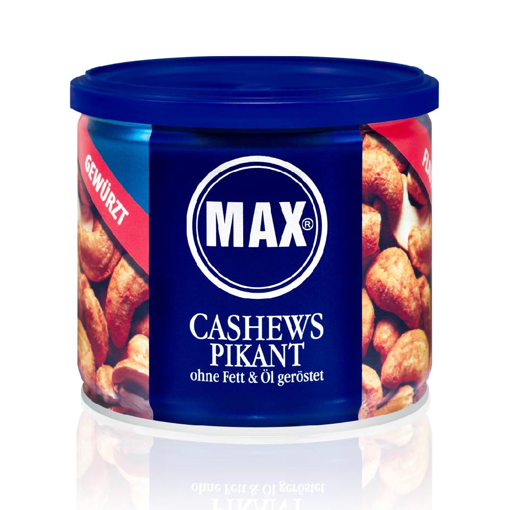 MAX Cashew Pikant ohne Fett & Öl geröstet 225g MHD:30.6.25