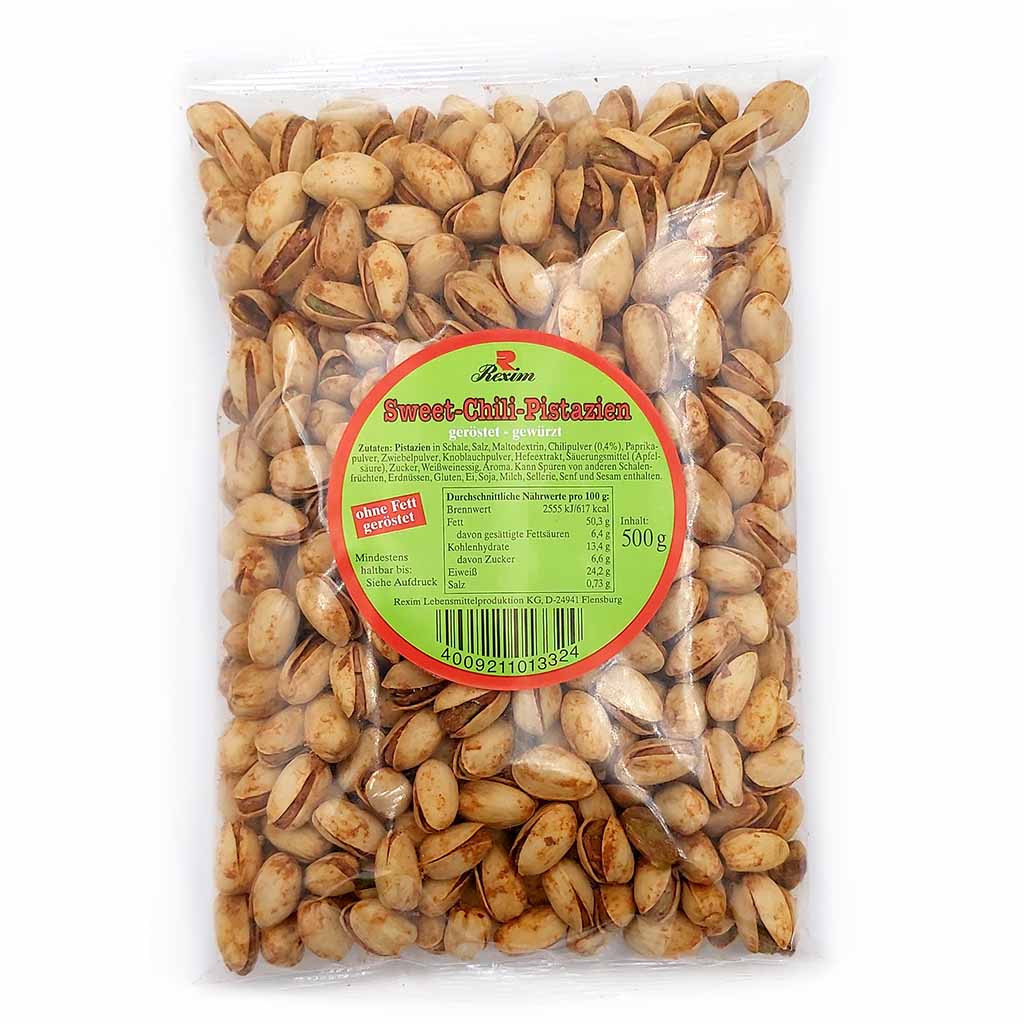 Rexim Sweet-Chili-Pistazien 500g geröstet -gewürzt GTIN 4009211013324