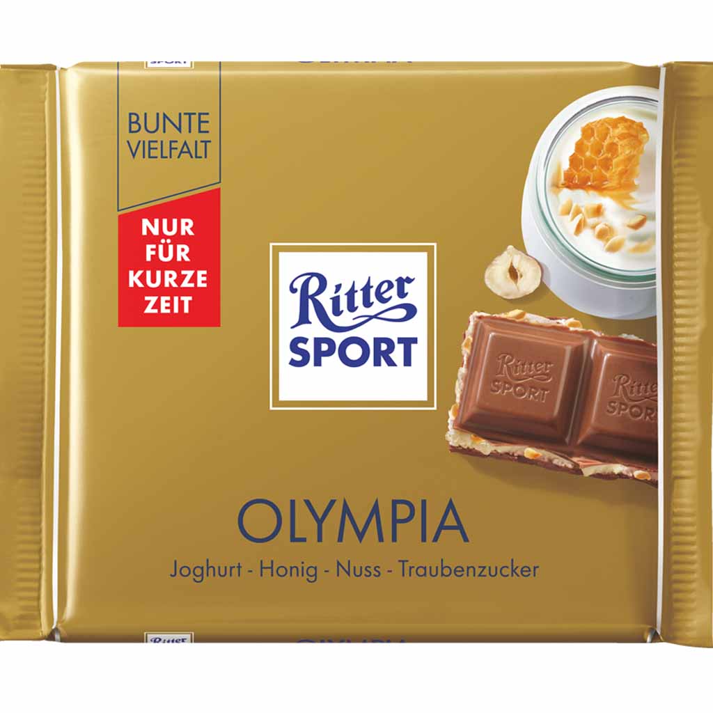 Ritter Sport Tafelschokolade Olympia 100g MHD:20.2.25