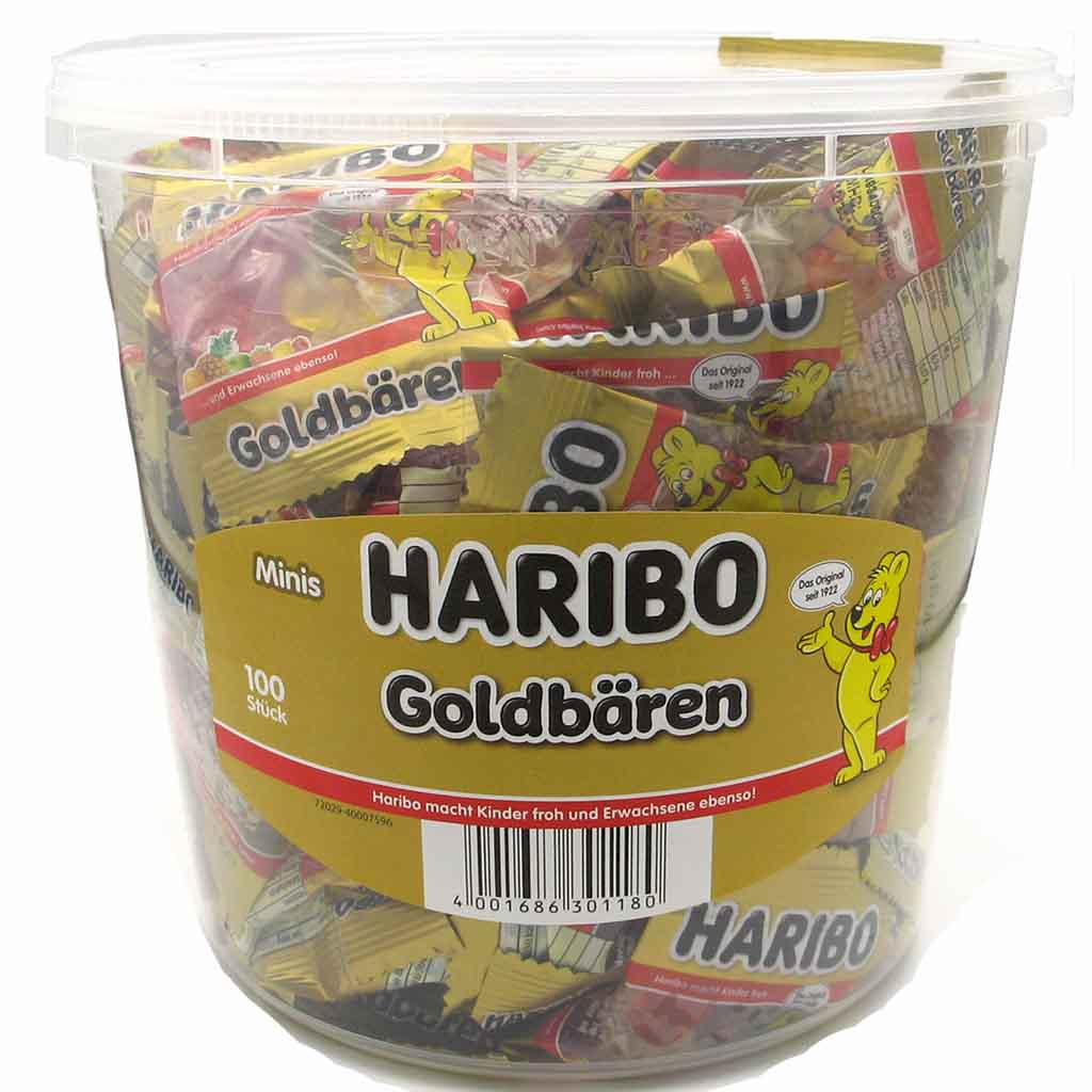 980g Haribo Goldbären minis (100x9,8g) Eimer MHD:30.5.25