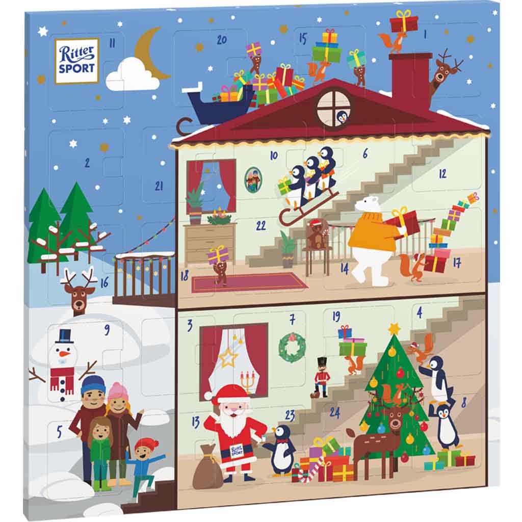 Ritter Sport Quadrat-Adventskalender 347g MHD:1.4.24