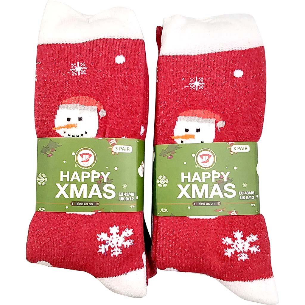 6 Paar Happy Xmas Thermo Socken Extra Warm Gr. 43-46