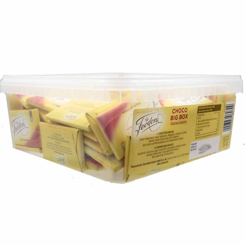 Feodora Choco Big Box Täfelchen Edelbitter 100er 750g MHD:12.5.26