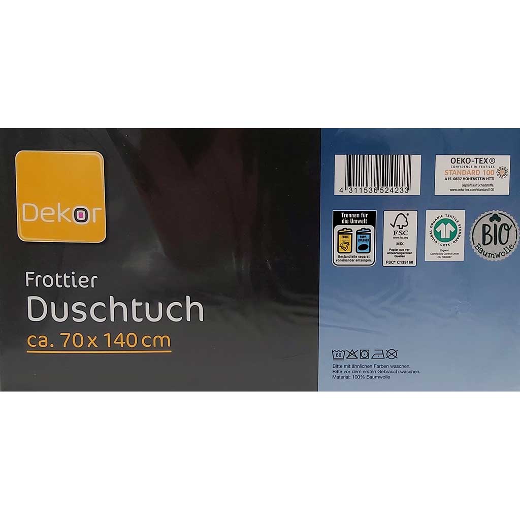 Frottier Duschtuch 70 x 140cm grau