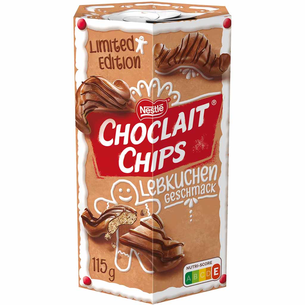 Nestle CHOCLAIT CHIPS Lebkuchen Geschmack 115g MHD:30.7.22