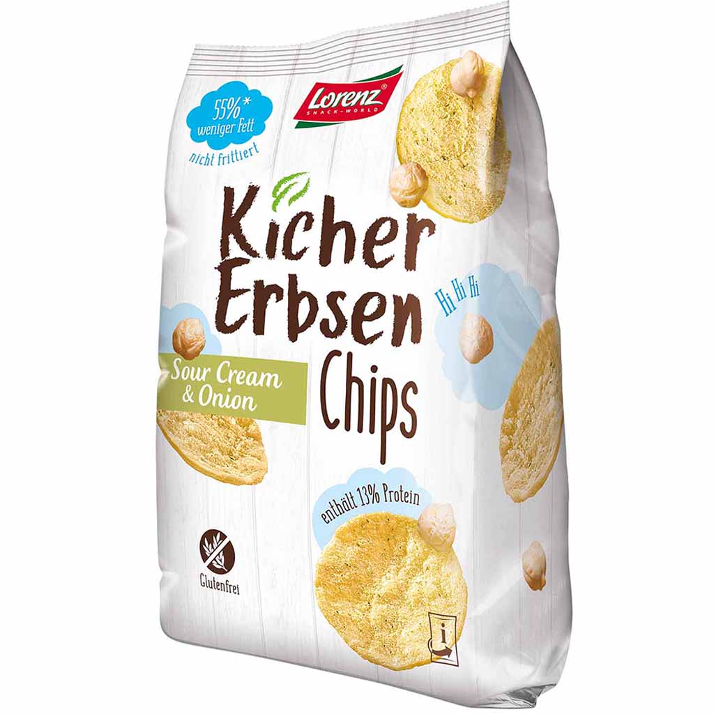 Lorenz Kicher Erbsen Chips Sour Cream & Onion 85g MHD:8.7.21