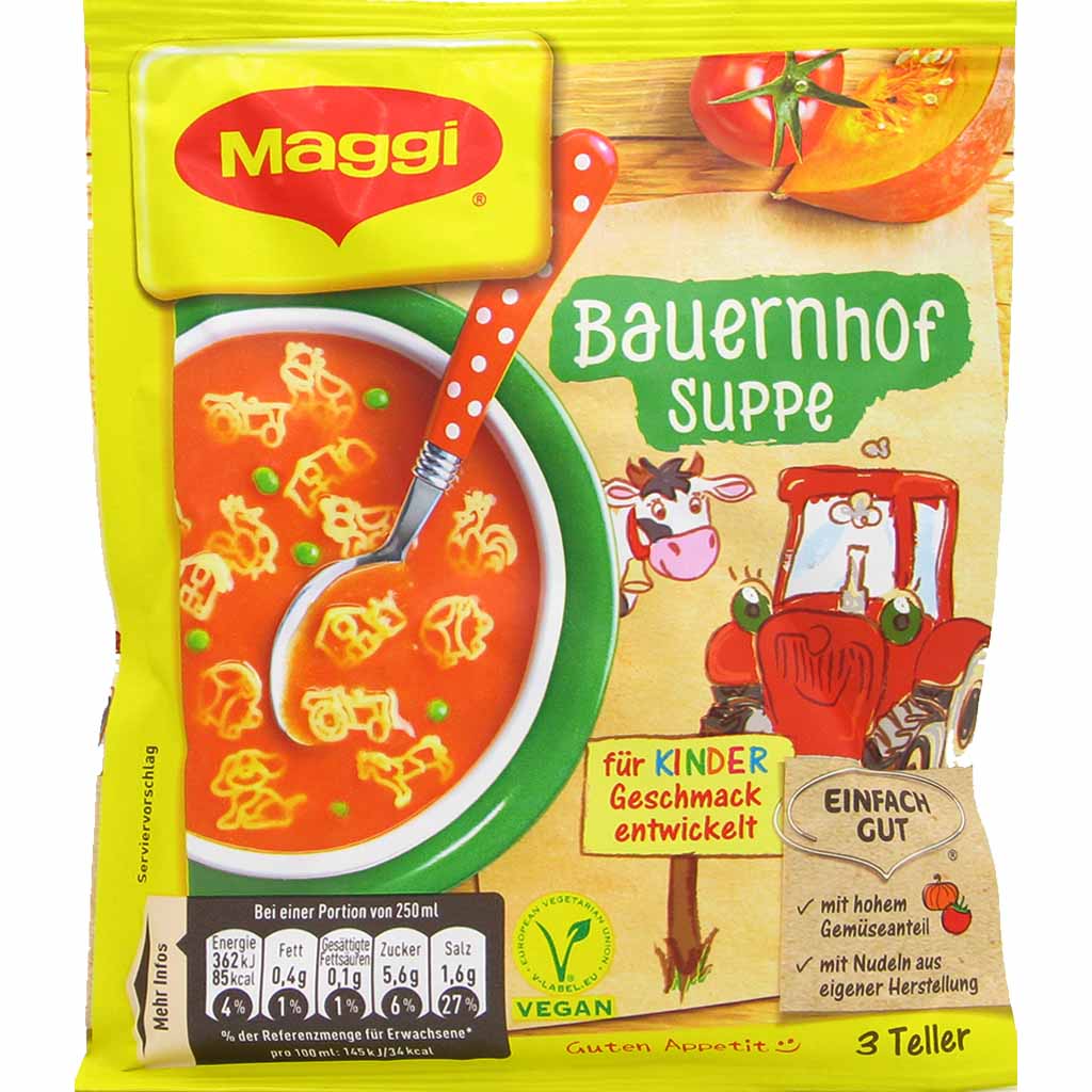 11x Maggi Bauernhof Suppe für Kinder á 62g=682g MHD:30.5.21