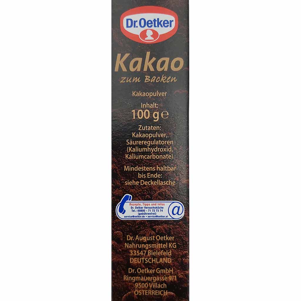 Dr. Oetker Kakao zum Backen Kakaopulver 100g