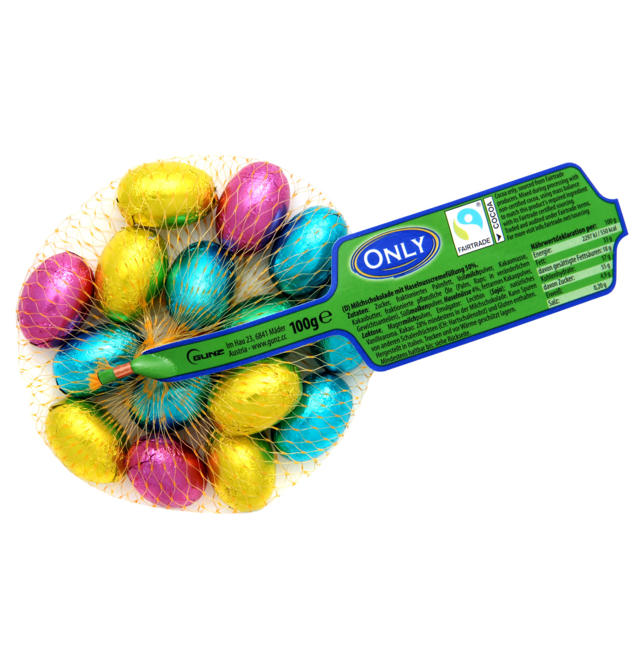 Only Ostern Milchschokoladeeier mit Haselnusscremefüllung klein 100g MHD:31.7.25