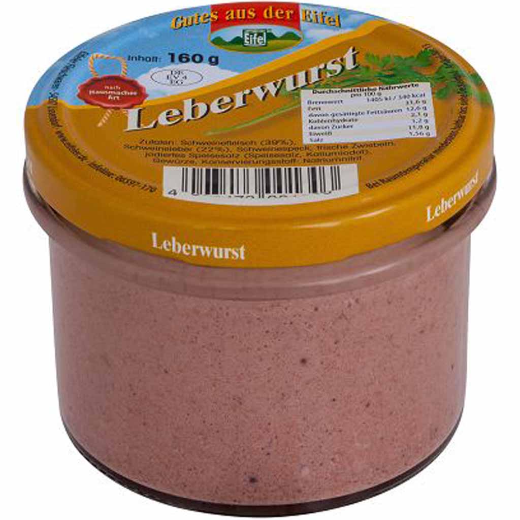 Gutes aus der Eifel Leberwurst nach Hausmacher Art 160g MHD:21.8.26