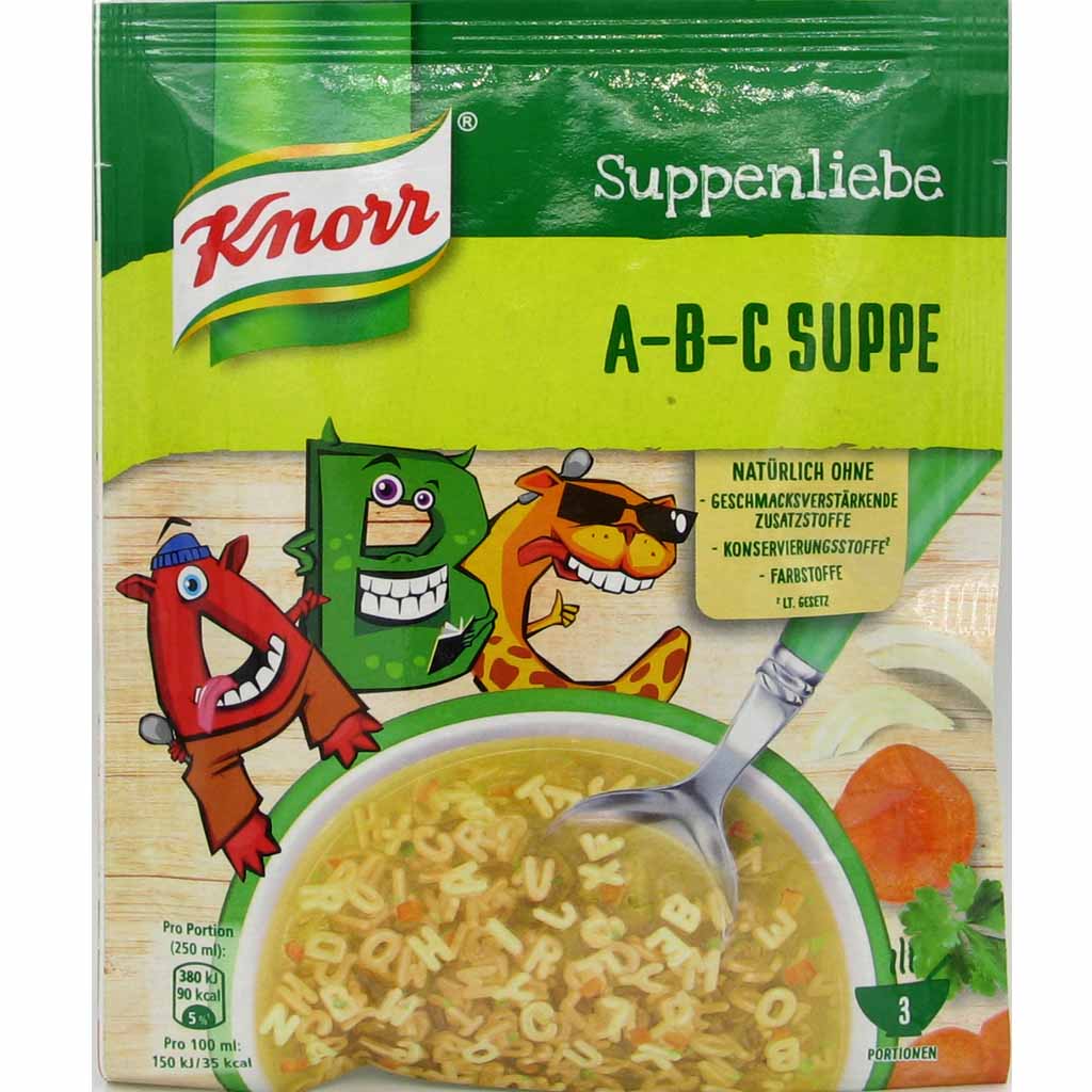 18x Knorr Suppenliebe A-B-C Suppe á 82g=1476g MHD:30.5.21