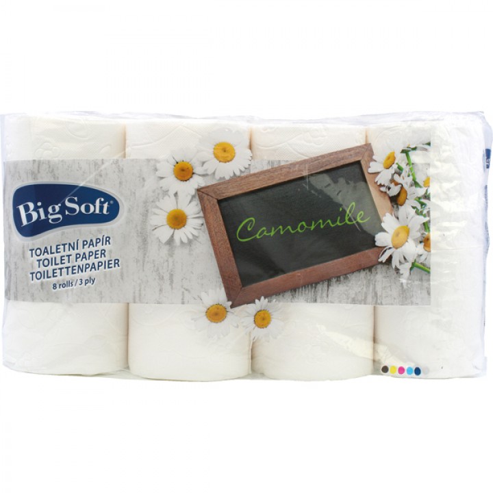 Toilettenpapier 3-lagig. 8x150 Blatt Kamile Big Soft