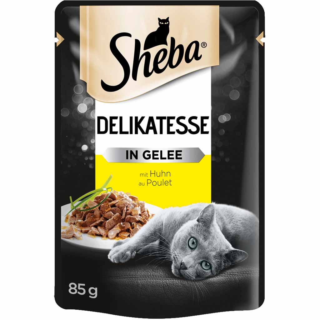 24x Sheba Delikatesse in Gelee mit Huhn á 85g=2040g MHD:6.11.24